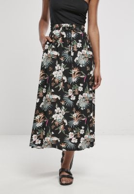 Long skirt in viscose fabric flower