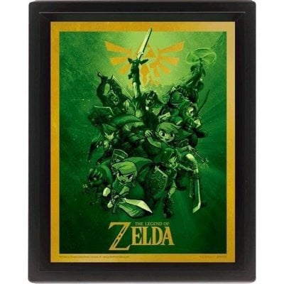 Legend Of Zelda - 3D poster with frame
