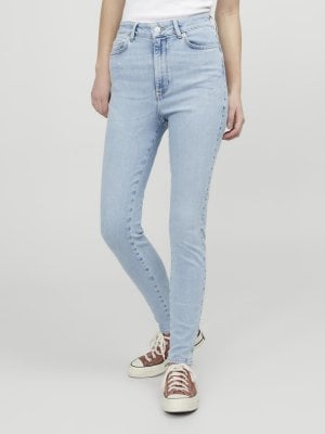 Light blue high waist skinny fit jeans for women 1