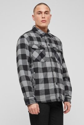 Biker flannel jacket black/grey