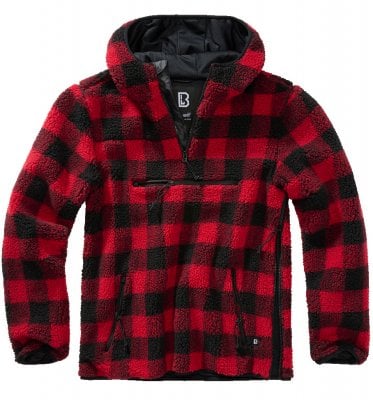 Lumberjack teddyfleece worker pullover red/black - men 1