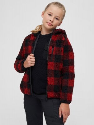 Teddy jacket checkered black/red - Child model
