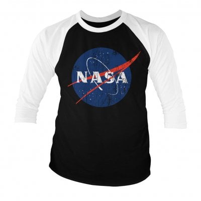 NASA washed logo baseball tee 3/4 sleeve