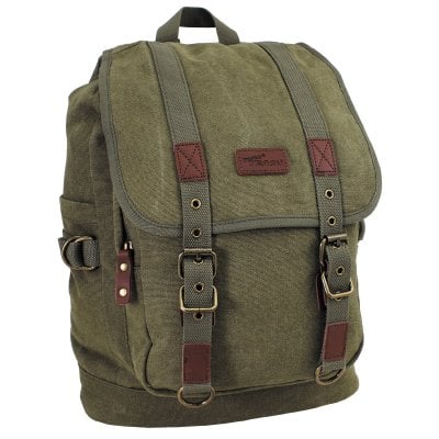 Olive canvas backpack 1
