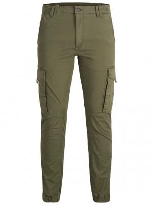 Olive cargo pants with cuffs