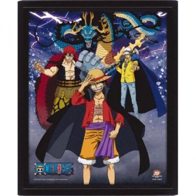 One Piece - Land Of Wano - 3D poster with frame