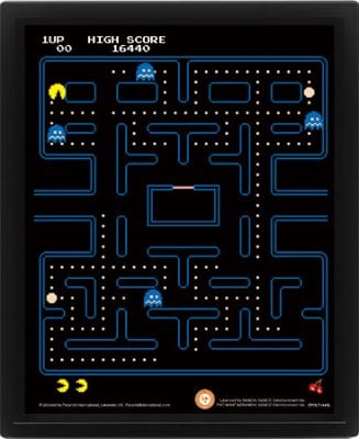 Pacman - Maze - 3D poster with frame 0