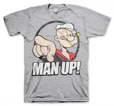 Popeye - Man up! grå t-shirt
