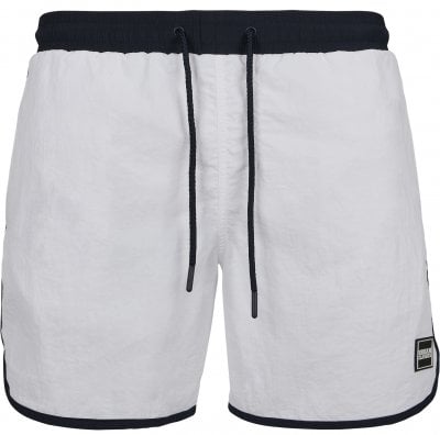 Retro swim shorts white/navy