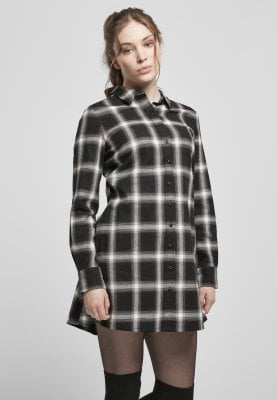 Checkered short shirt dress