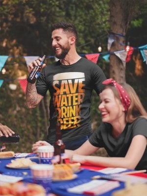 Save water, drink beer t-shirt men