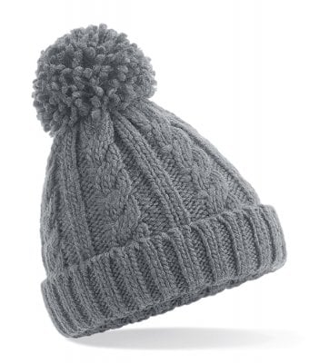 Knitted children's hat with pompom 1