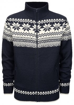 Norwegian knitted sweater - navy/white