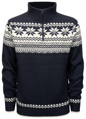 Norwegian knitted pullover - navy/white 1