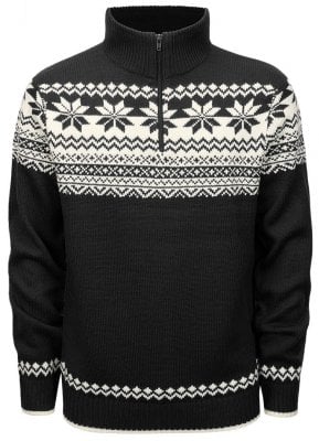 Norwegian knitted pullover - black/white 1