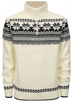 Norwegian knitted pullover - white/black 1