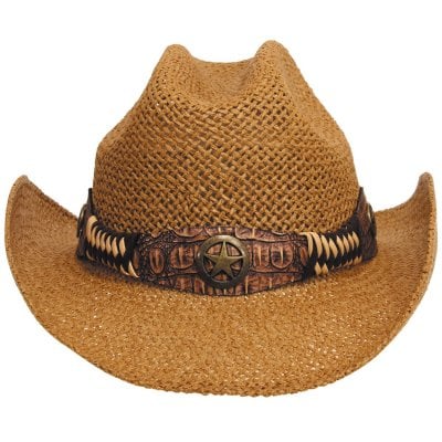 Straw hat with brown hat band Georgia