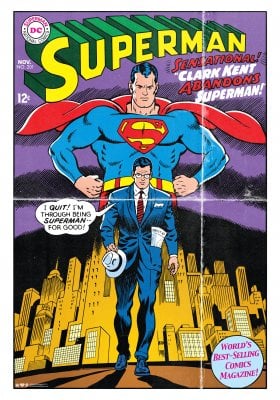 Superman Vintage Comic Book Cover Poster 61x91 cm 1