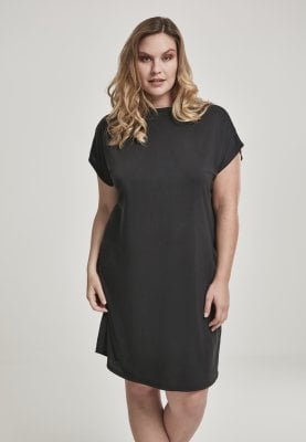 Black knee-length dress front
