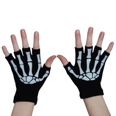 Skelett handskar med öppet för fingrarna