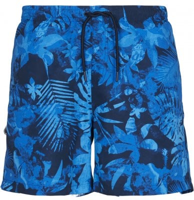 Blue patterned swim shorts 1