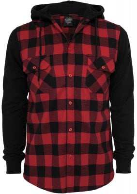 Checkered Flanell Ziphood red/black