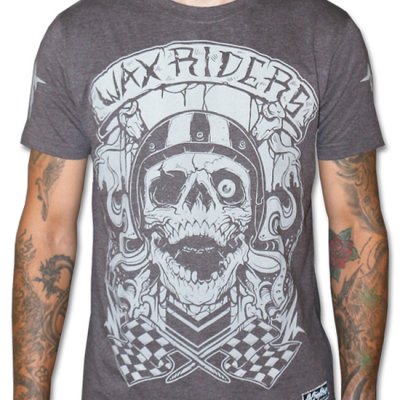 WAX Riders grå t-shirt närbild
