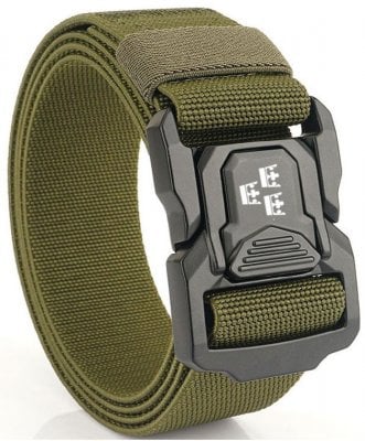 Defender stretch belt with Three Crowns - Olive green