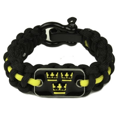 Three Crowns paracord bracelet - black / yellow