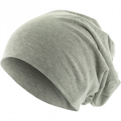 Long Thin Beanie Heather Grey front