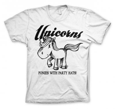 Unicorns - Ponies With Party Hats T-Shirt 1