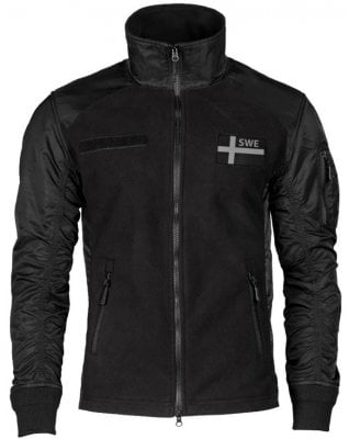 USAF fleece jacket - Swedish flag black/grey patch