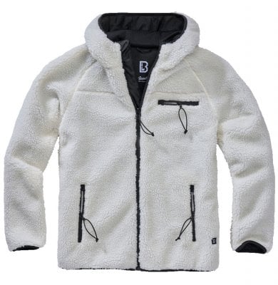 White teddy jacket hooded - men 1