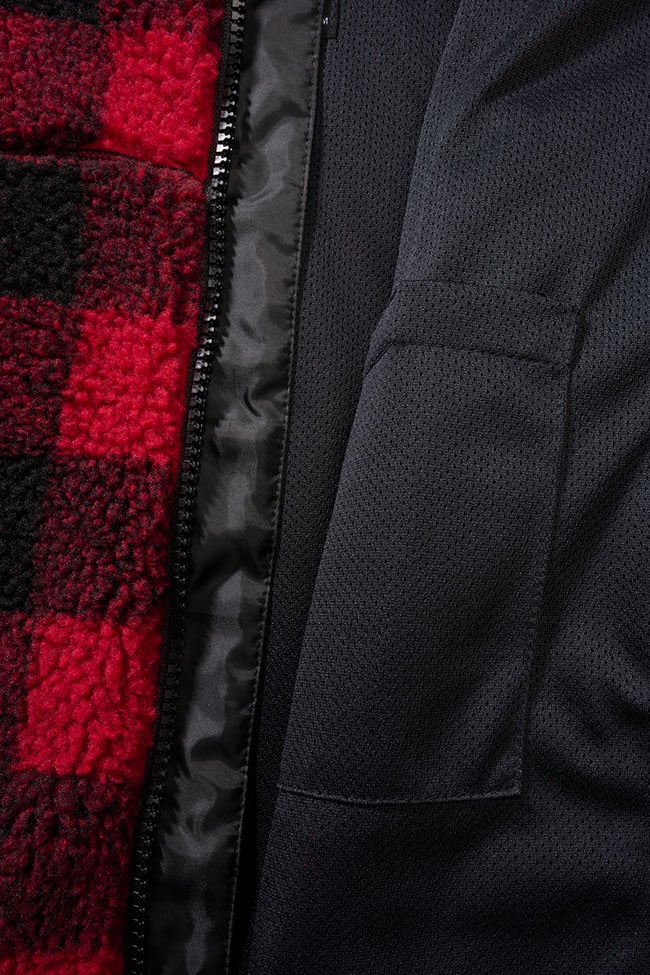 Lumberjacket jackets - Autumn Ladies - black/red teddyfleece