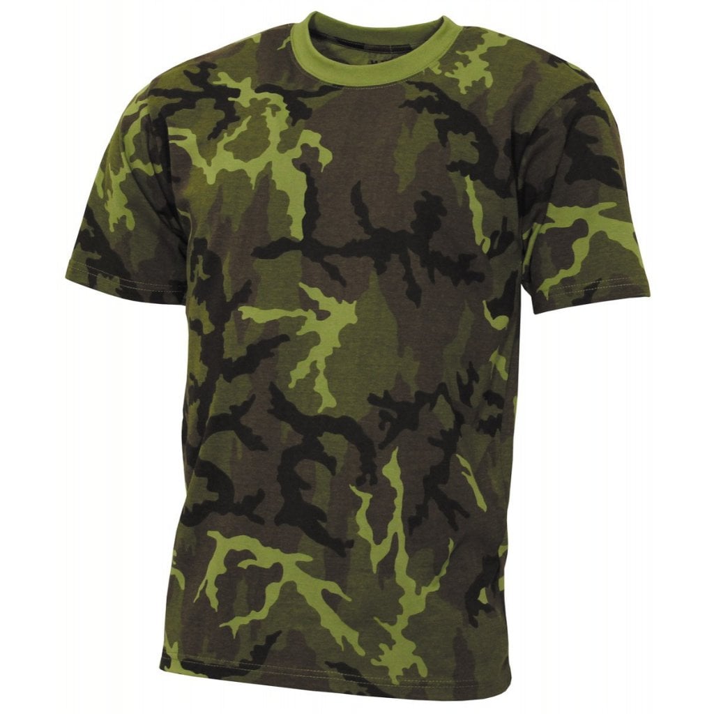 Da Uomo il tempo è denaro laterali Zipper Camouflage T-Shirt Camo Esercito Top Girocollo 